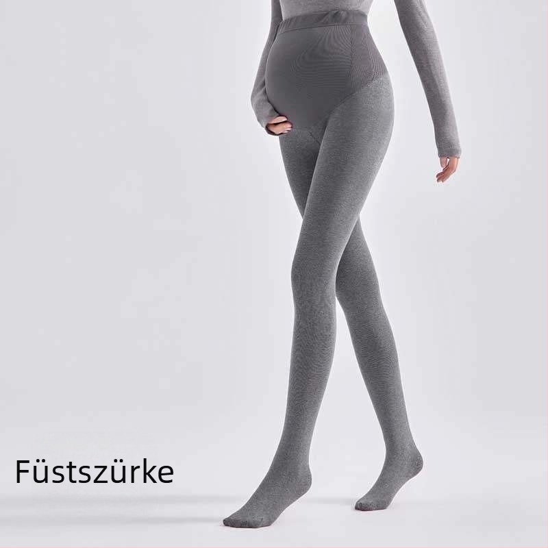Anyasági leggings fleece-béléssel, vastag anyag, magas derekú, hosszú, függőleges csíkokkal
