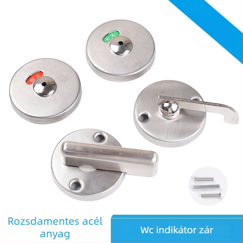 Rozsdamentes acél jelzőzár WC-partíciókhoz, modell 007, Sowegu