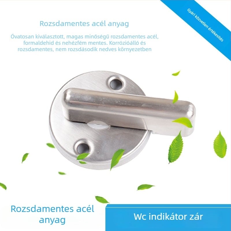Rozsdamentes acél jelzőzár WC-partíciókhoz, modell 007, Sowegu