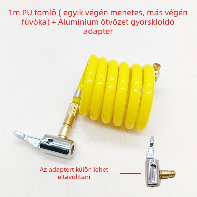 Autó Légpumpa hosszabbító tömlő - egyhengeres, 120W, 45 L/min, műanyag + fém, USB töltés