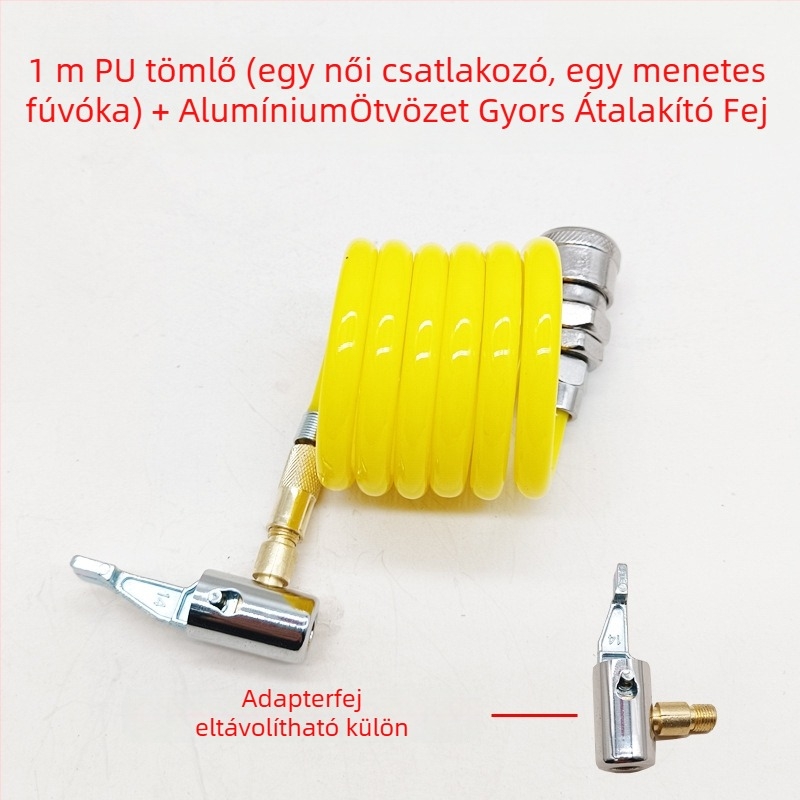 Autó Légpumpa hosszabbító tömlő - egyhengeres, 120W, 45 L/min, műanyag + fém, USB töltés