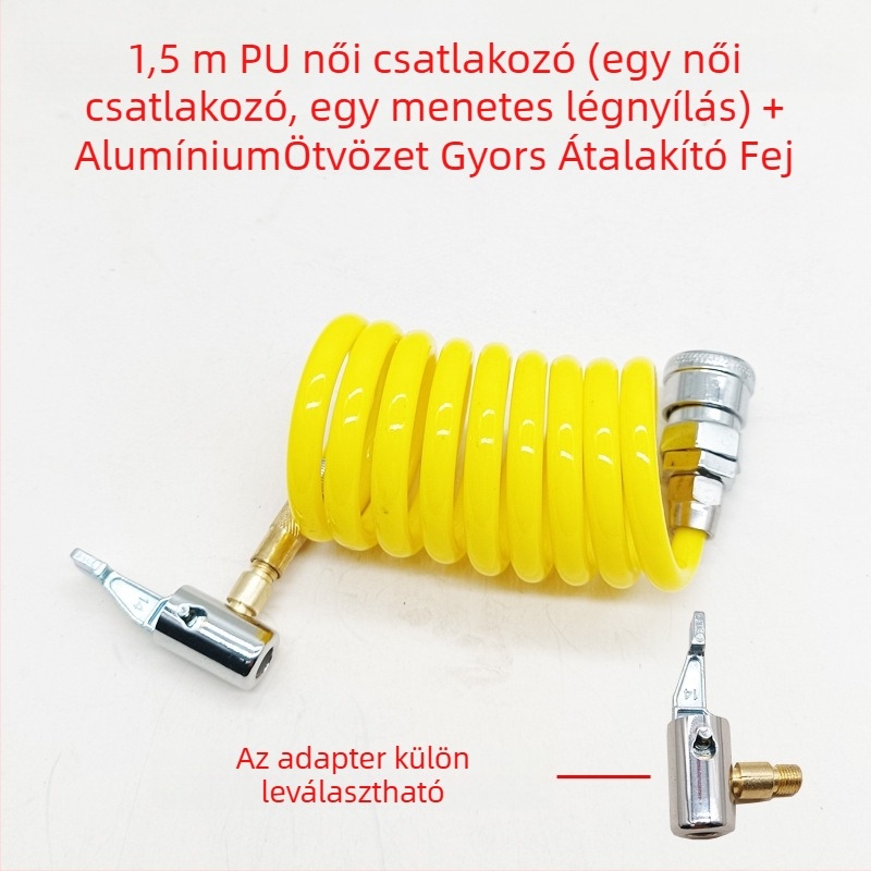 Autó Légpumpa hosszabbító tömlő - egyhengeres, 120W, 45 L/min, műanyag + fém, USB töltés