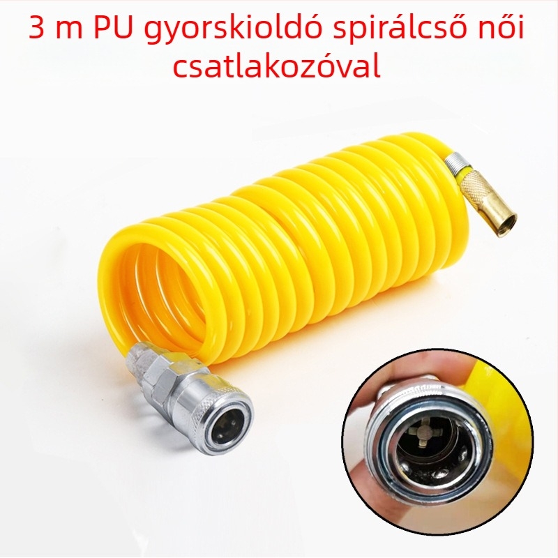 Autó Légpumpa hosszabbító tömlő - egyhengeres, 120W, 45 L/min, műanyag + fém, USB töltés