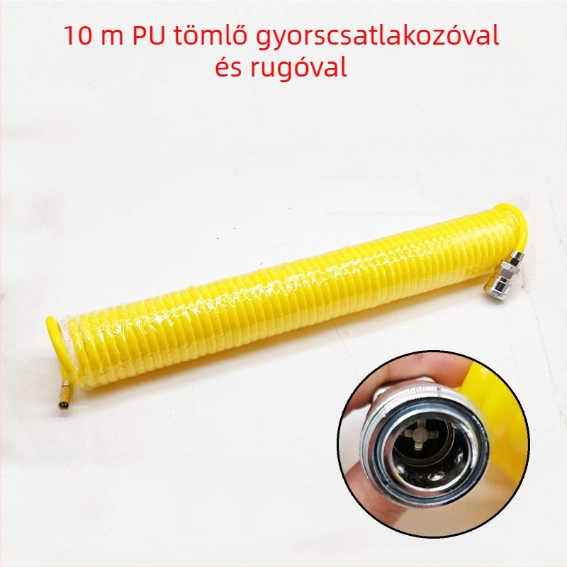 Autó Légpumpa hosszabbító tömlő - egyhengeres, 120W, 45 L/min, műanyag + fém, USB töltés