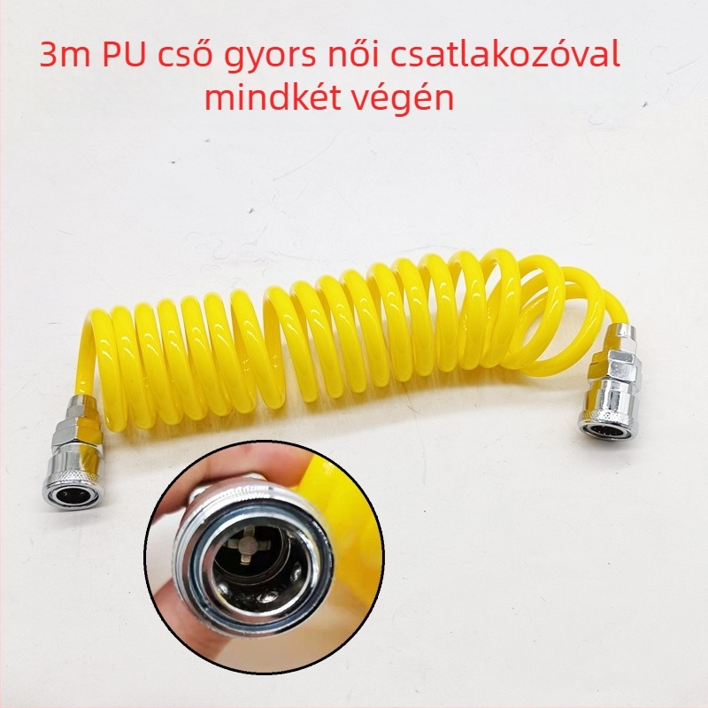 Autó Légpumpa hosszabbító tömlő - egyhengeres, 120W, 45 L/min, műanyag + fém, USB töltés