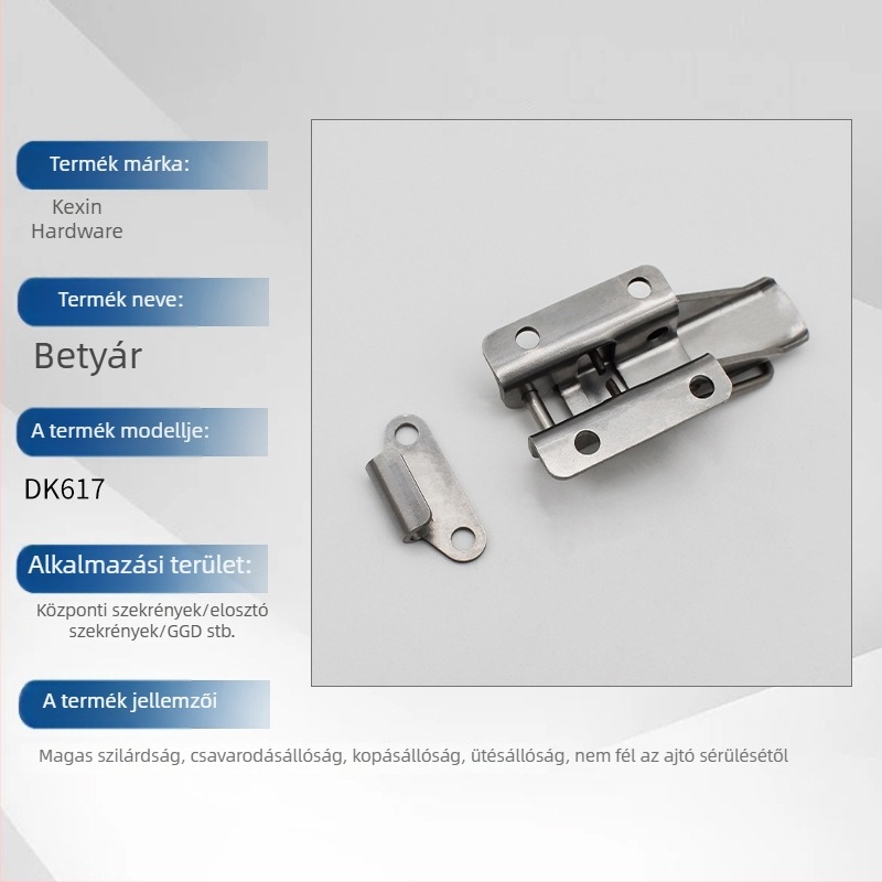 Ipari záró retesz motoros szekrényekhez DK617, 304 rozsdamentes acél, Kexin Hardware, modern minimalista stílus, mágneses polírozás, műanyag permetezés