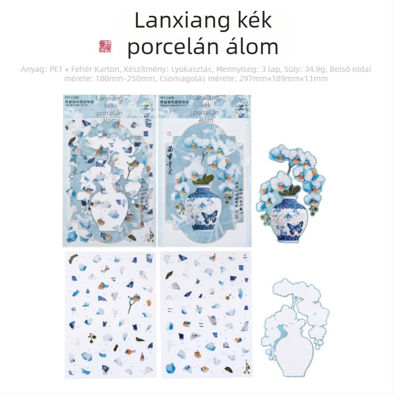 Mr.paper Kínai Stílusú Táj-Puzzle Matricák — Nemzeti Stílus, Mini Tájak, Stresszoldás (Márka: Mr.paper; Anyag: PET + fehér karton; Gyártás: Nyomtatás)