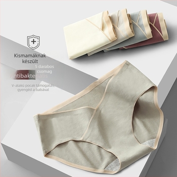 Várandós nők középmagas derekú antibakteriális pamut alsónemű, 95% pamut, szövés 40, pamut bélés