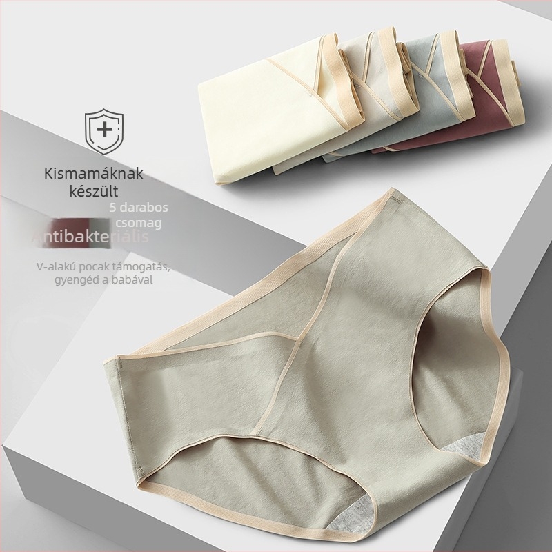 Várandós nők középmagas derekú antibakteriális pamut alsónemű, 95% pamut, szövés 40, pamut bélés