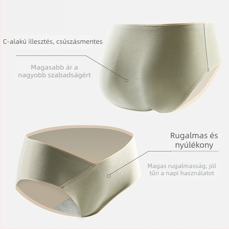 Várandós nők középmagas derekú antibakteriális pamut alsónemű, 95% pamut, szövés 40, pamut bélés
