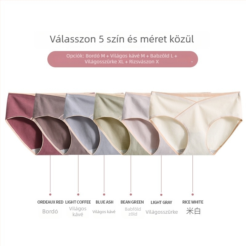 Várandós nők középmagas derekú antibakteriális pamut alsónemű, 95% pamut, szövés 40, pamut bélés