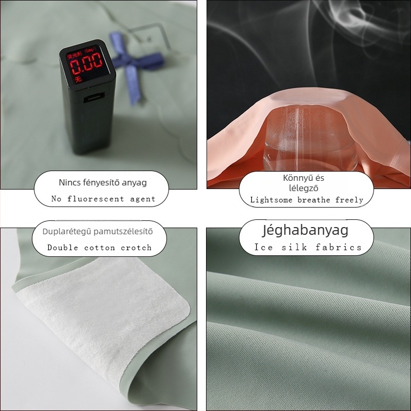 Terhes nőknek tervezett női fehérnemű, Ice Silk nylon 85%, pamut bélés 100%, középmagas derekú, antibakteriális, láthatatlan vonalak nélkül