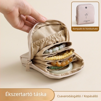 Ékszer rendező táska rekeszekkel - PU bőr, kézben tartható stílus, Modern Minimalista, Többfunkciós (Anyag: PU; Stílus: Modern Minimalista; Forma: Kézben tartható Táska; Funkció: Többfunkciós; Tárolási lehetőségek: Utazás, Smink, Asztali tárolás)