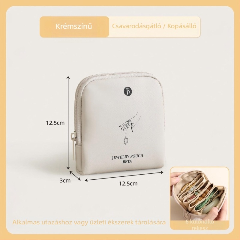 Ékszer rendező táska rekeszekkel - PU bőr, kézben tartható stílus, Modern Minimalista, Többfunkciós (Anyag: PU; Stílus: Modern Minimalista; Forma: Kézben tartható Táska; Funkció: Többfunkciós; Tárolási lehetőségek: Utazás, Smink, Asztali tárolás)