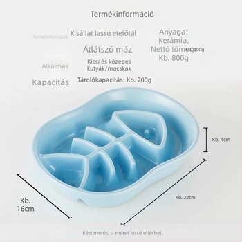 Kerámiából készült lassú etető tál macskáknak és kutyáknak, kiöntés elleni, fulladás elleni, csúszásmentes