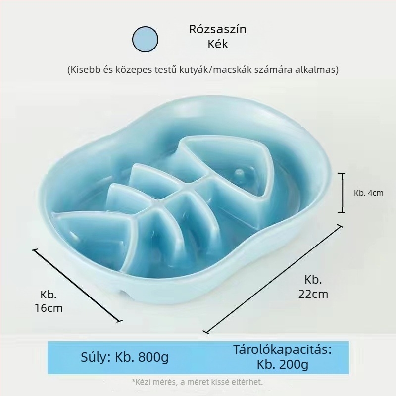 Kerámiából készült lassú etető tál macskáknak és kutyáknak, kiöntés elleni, fulladás elleni, csúszásmentes