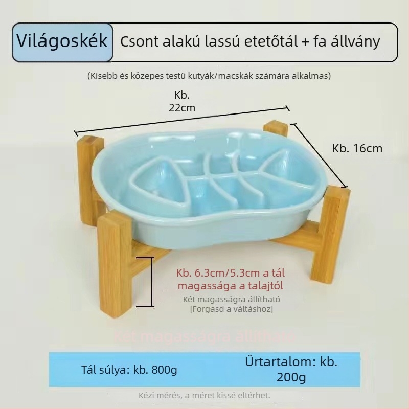 Kerámiából készült lassú etető tál macskáknak és kutyáknak, kiöntés elleni, fulladás elleni, csúszásmentes
