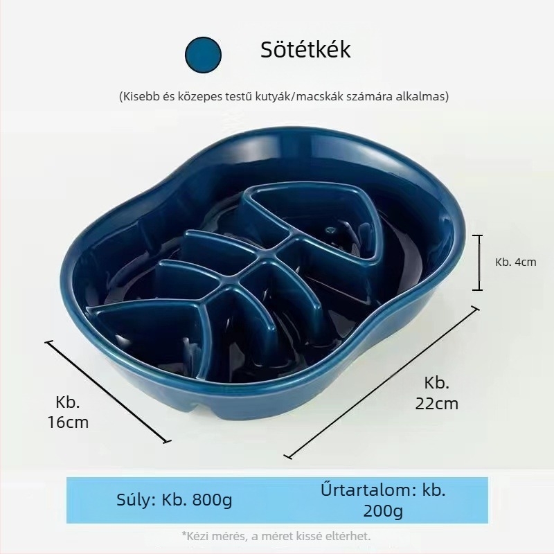 Kerámiából készült lassú etető tál macskáknak és kutyáknak, kiöntés elleni, fulladás elleni, csúszásmentes