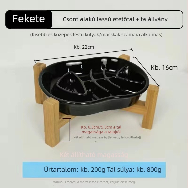 Kerámiából készült lassú etető tál macskáknak és kutyáknak, kiöntés elleni, fulladás elleni, csúszásmentes