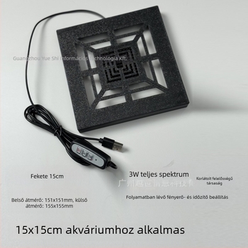 Yue Yu asztali üveg akvárium aranyhalak számára, 3W világítás, ökológiai kialakítás
