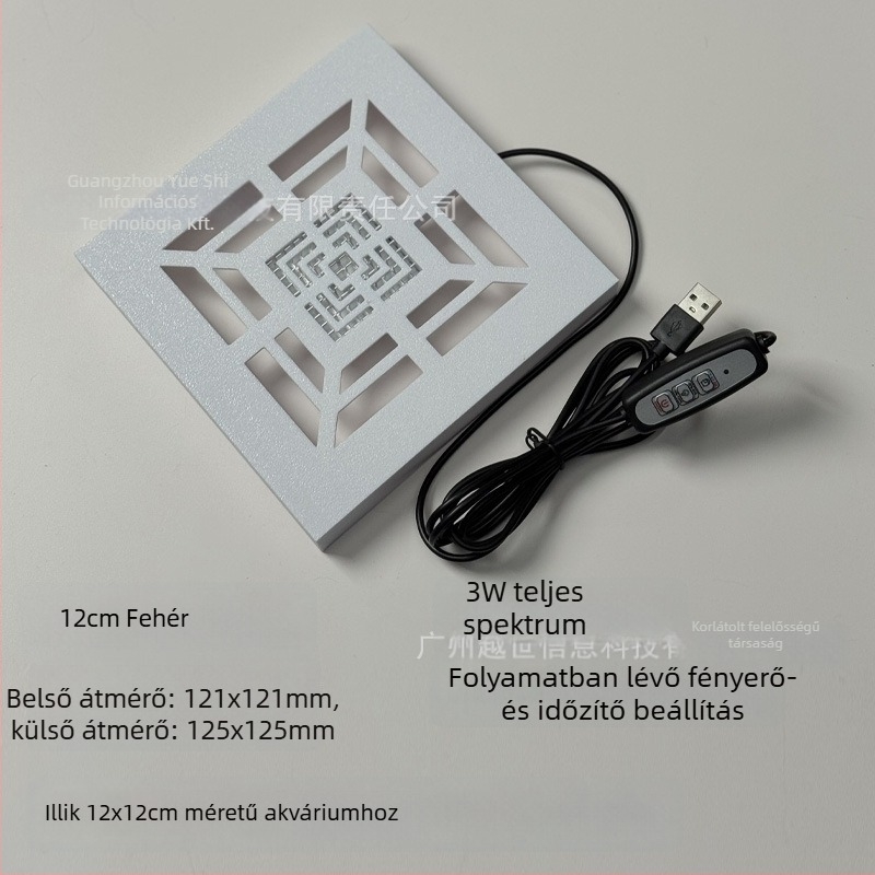 Yue Yu asztali üveg akvárium aranyhalak számára, 3W világítás, ökológiai kialakítás