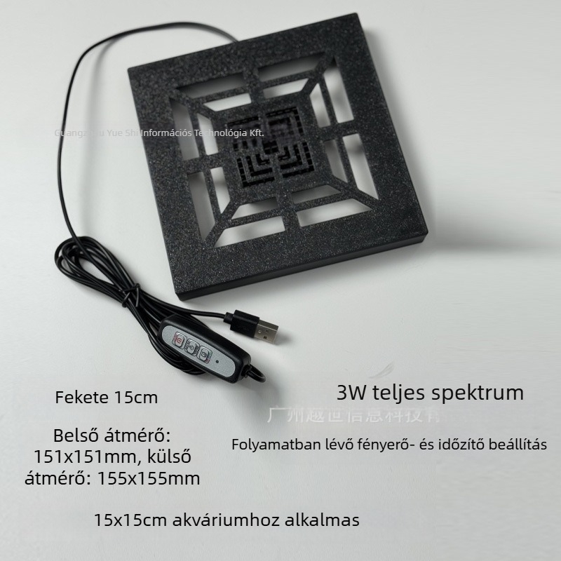 Yue Yu asztali üveg akvárium aranyhalak számára, 3W világítás, ökológiai kialakítás
