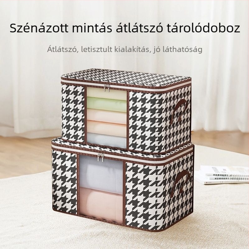 Textil tároló doboz ruháknak, nagy kapacitású ruhásszekrény rendező, japán stílusú, hálószoba/utazás/asztali tárolás