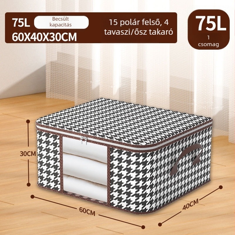 Textil tároló doboz ruháknak, nagy kapacitású ruhásszekrény rendező, japán stílusú, hálószoba/utazás/asztali tárolás