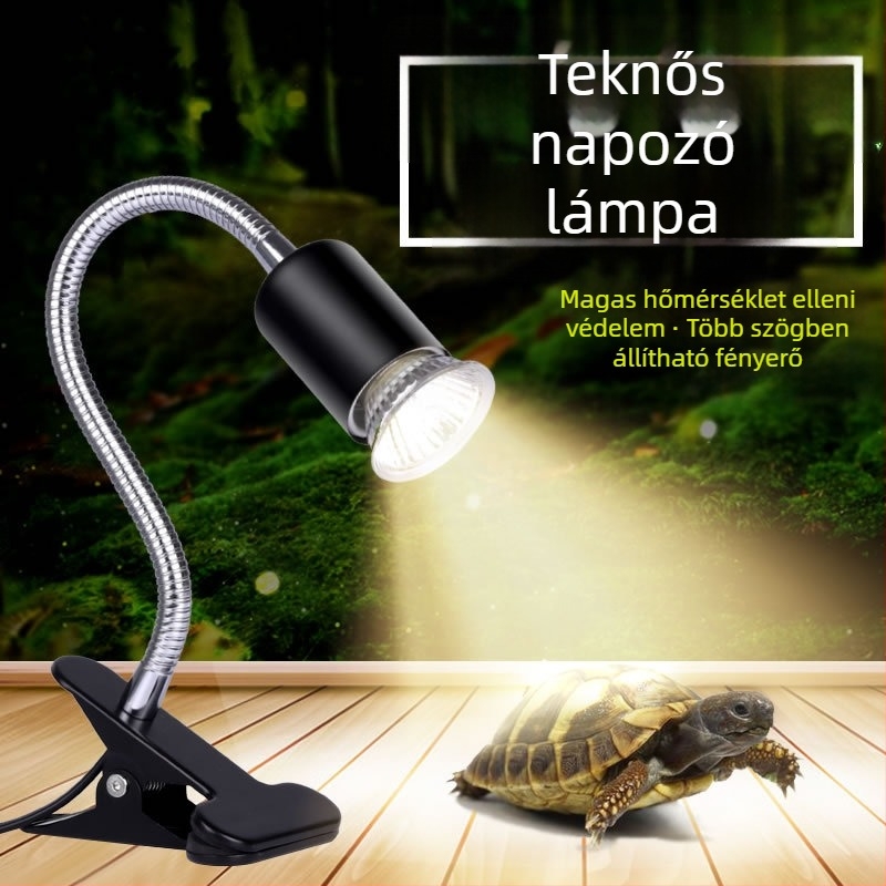 Jialu hüllőlámpa teknősök és gyíkok számára – fűtő- és teljes spektrumú világítás, kerámiás lámpatartó, 35–50W, 0,5 kg