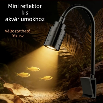 Kis akváriumi spotlámpa LED-del a tájépítéshez, Dél-Amerikai stílusú LED spot az akvárium természetes áramlásához, dekoratív akváriumi világítás.