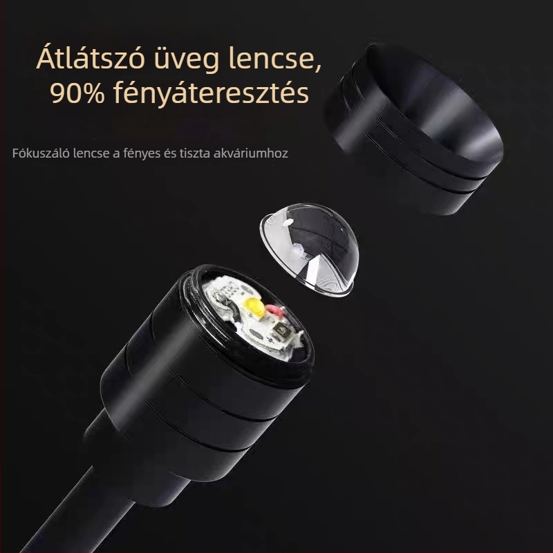 USB Mini teljes spektrumú akváriumi fény vízi növényekhez, 3W, alumínium ötvözet, időzítő, állítható fényerő