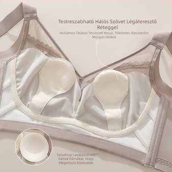 Csipkés melltartó ultranagy formázott kosarakkal, fő anyag: nejlon; bélés: nejlon; hátul négy sor kapocs