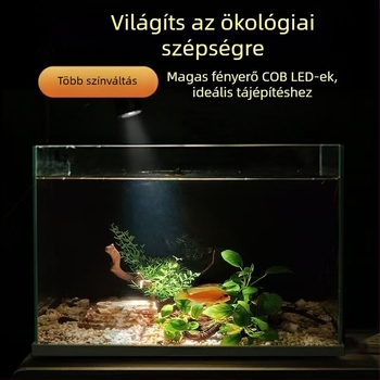LED akváriumfény, teljes spektrum, állítható fényerő és fókusz, 3 színmód, alumíniumötvözet, 7W
