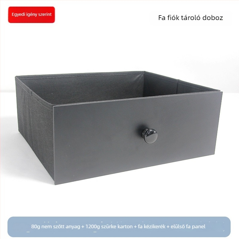 Irodaasztal tároló – Összecsukható, nem szőtt textil anyagú tároló, húzással nyíló rekesz, logó nyomtatás elérhető