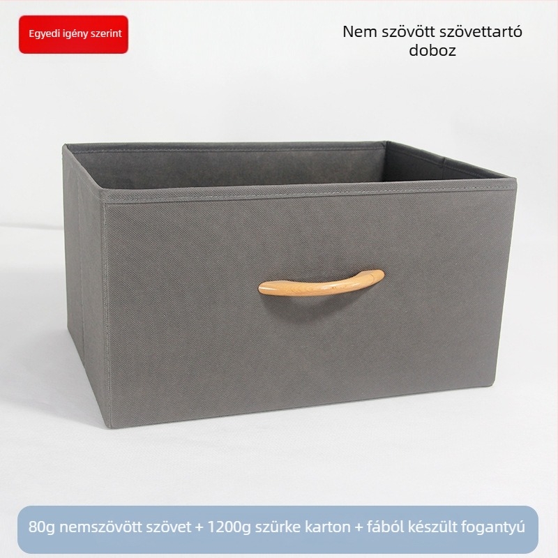 Irodaasztal tároló – Összecsukható, nem szőtt textil anyagú tároló, húzással nyíló rekesz, logó nyomtatás elérhető