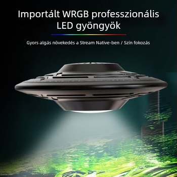 UFO akváriumi LED lámpa teljes spektrummal, vízi növényekhez, 90W, alumínium ötvözet, mobilalkalmazásos vezérlés, súly 1 kg