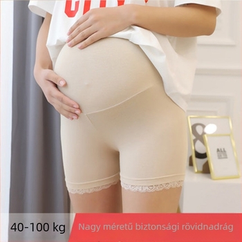 Plusz méretű kismama biztonsági nadrág, vékony nyári háromnegyedes hossz, leggings/shorts, dörzsölés elleni