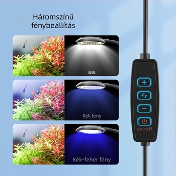 Akváriumi LED clip lámpa növényes akváriumhoz – USB alacsony feszültségű éjszakai fény