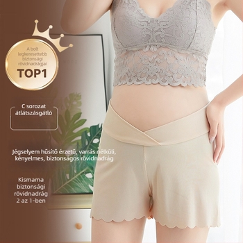 Kismama pamut alsónadrág, has támasz, vékony nyári légies Ice Silk anyagból, alacsony derekú