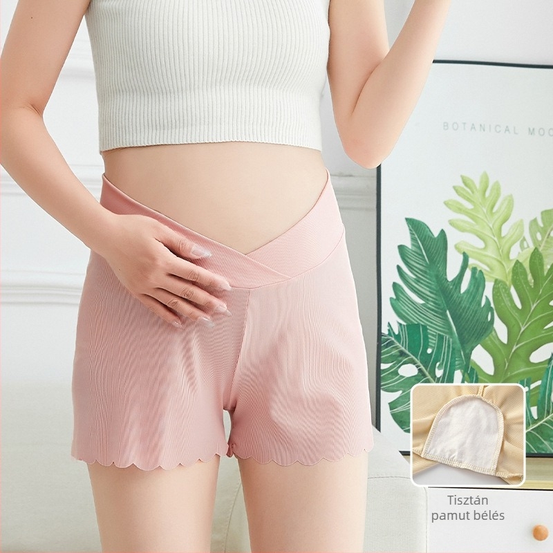 Kismama pamut alsónadrág, has támasz, vékony nyári légies Ice Silk anyagból, alacsony derekú