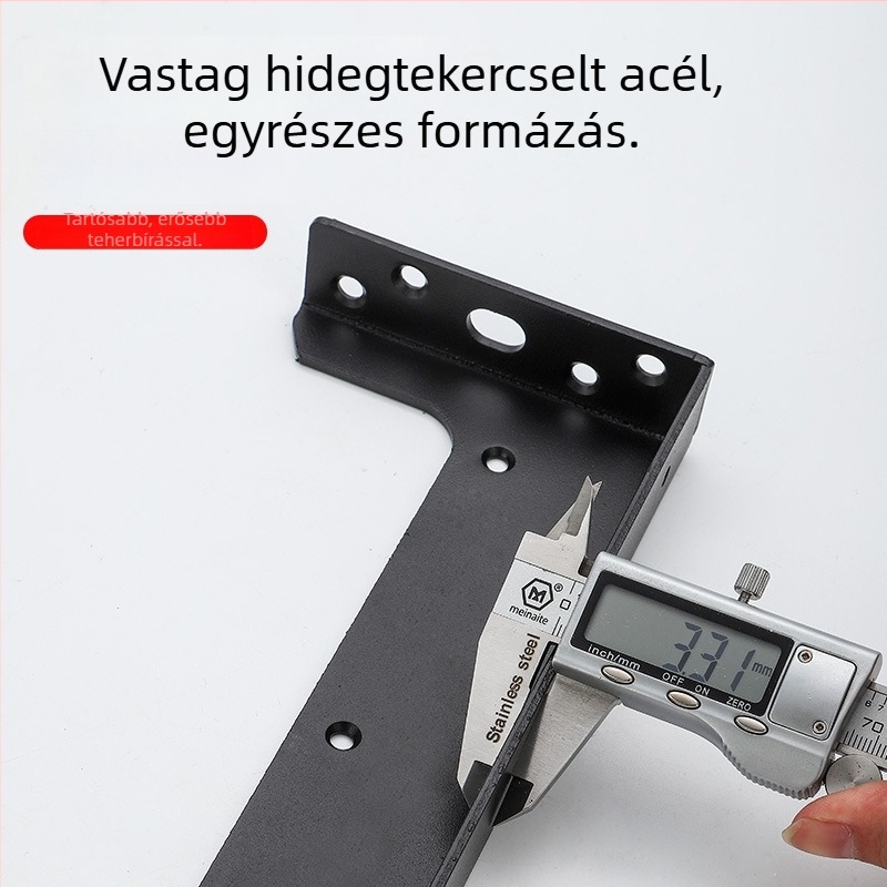 L-típusú nehéz függőleges konzol TV- és fürdőszobai szekrényekhez, acélból, elektroplatált felülettel, modern letisztult stílus