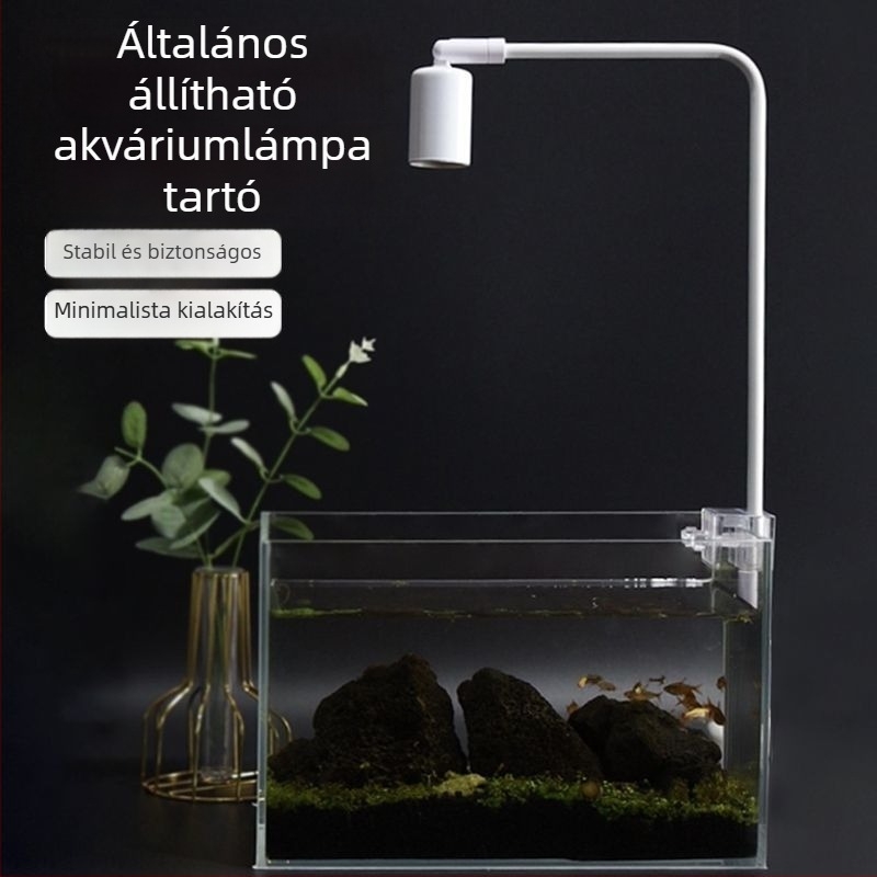 LED akváriumi lámpa E27-es csavaraljjal, tartóhoz szerelhető, teljes spektrum vízi növényekhez, állítható magasság