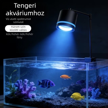 Akváriumi LED világítás, teljes spektrum, energiatakarékos, háromszínű beállítás, 15W, COB lencse alumíniumötvözetből