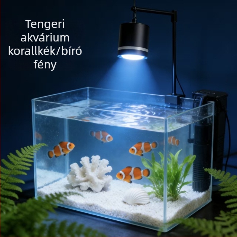 Akváriumi LED világítás, teljes spektrum, energiatakarékos, háromszínű beállítás, 15W, COB lencse alumíniumötvözetből