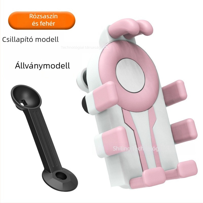 Kerékpáros telefon-tartó nyolcszipes dizájnnal és ütésálló kivitelben (4,7–7 hüvelykes készülékekhez; műanyag anyag; univerzális illeszkedés; kompatibilis kerékpárral, motorkerékpárral és elektromos járművekkel)