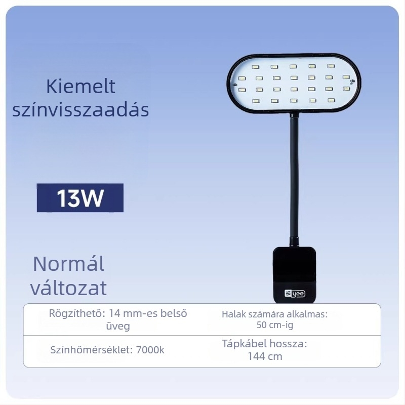 LED teljes spektrumú mini csiptetős akváriumfény hőmérséklet-kijelzővel, az akvárium tájépítéséhez és vízi növényekhez