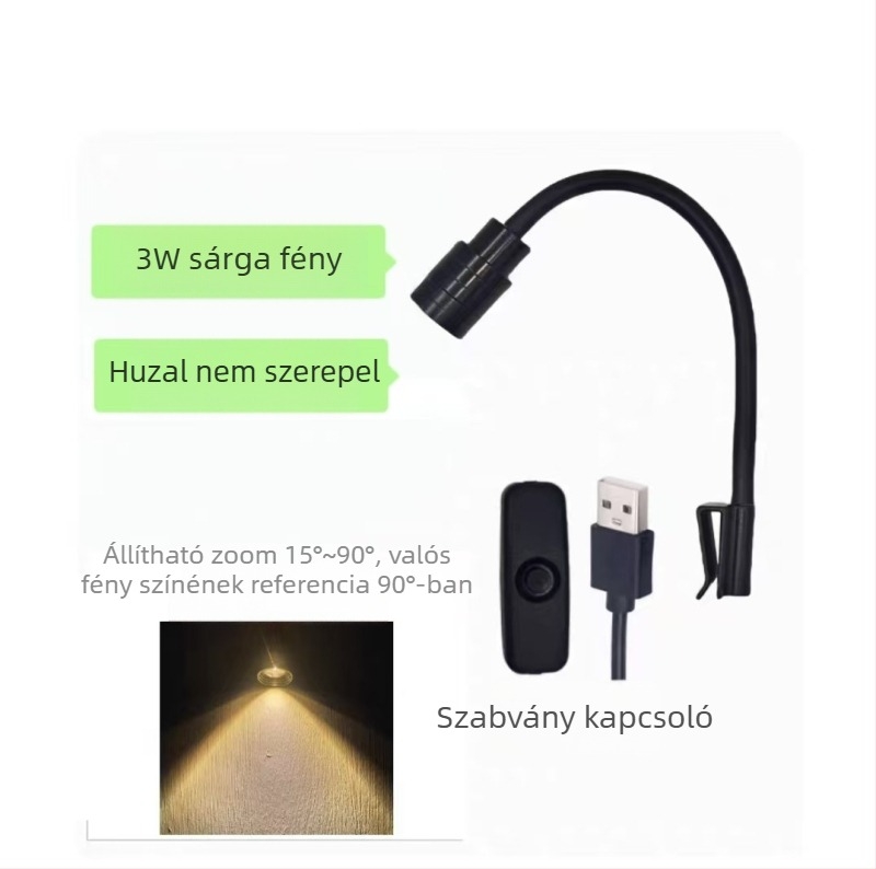 Mini teljes spektrumú akváriumi világítás clip-on kivitelben, 3W, alumínium ház, 200 g súly