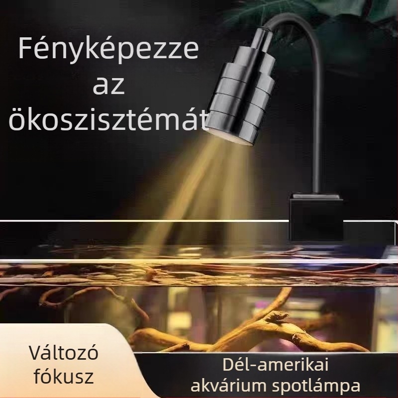 Mini teljes spektrumú akváriumi világítás clip-on kivitelben, 3W, alumínium ház, 200 g súly