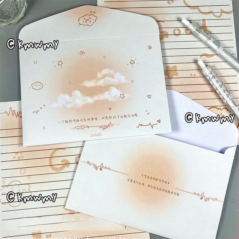 Boríték és levélpapír készlet, dupla offset papír, kínai boríték stílus, logó nélküli, testreszabás nélküli