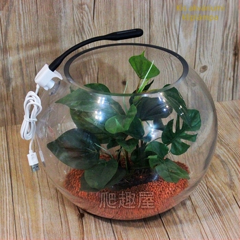 Kör alakú akváriumi clip-lámpa, USB-tápellátás, 1W, műanyag ház, 100 g, Youqu